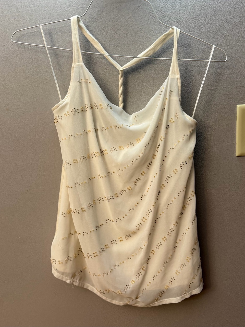 Women's express beaded cowl neck tank top